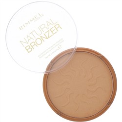 Rimmel London, Natural Bronzer, водостойкая бронзирующая пудра, оттенок 021 «Солнечный свет», 14 г