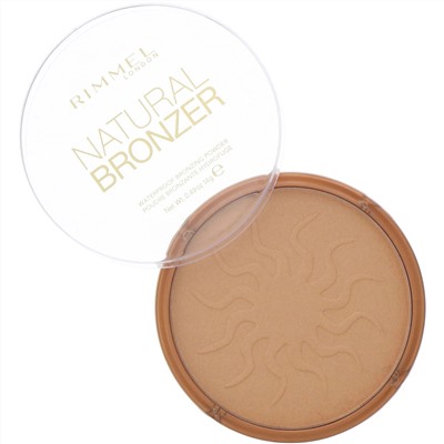 Rimmel London, Natural Bronzer, водостойкая бронзирующая пудра, оттенок 021 «Солнечный свет», 14 г