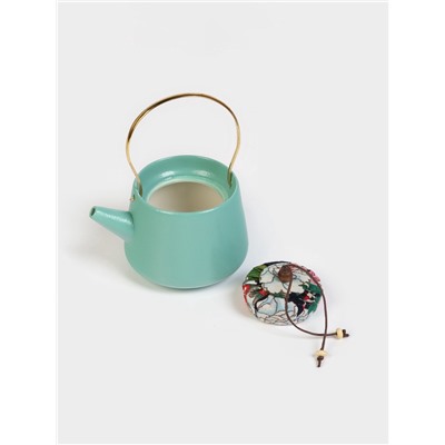 Набор для чайной церемонии «Огаки», 9 предметов, на 4 персоны, чашка 40 мл, чайник 200 мл, керамика, бирюзовый