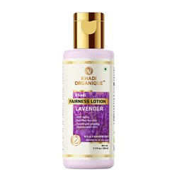 Khadi Natural Levender Fairness Lotion SLS & Paraben Free / Кхади Увлажняющий лосьон Лаванда без СЛС 210 мл