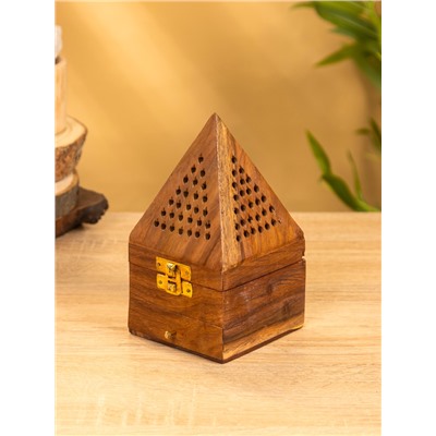Подставка под благовония в форме пирамиды «Джали», 9×9×15.5 см, дерево шишам