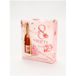 УЦЕНКА Набор "С 8 марта!", гель для душа во флаконе шампанское, 250 мл и мочалка для тела