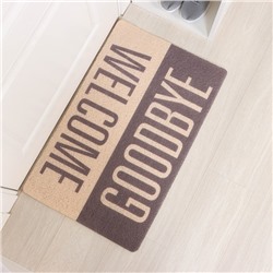 Коврик придверный Доляна Welcome/Goodbye, грязезащитный, 50×80 см, МИКС
