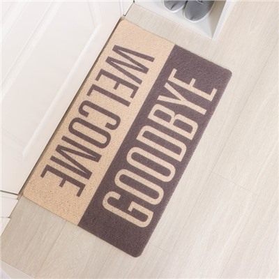 Коврик придверный Доляна Welcome/Goodbye, грязезащитный, 50×80 см, МИКС