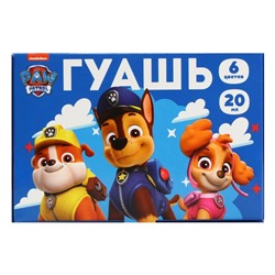 Гуашь 6 цветов по 20 мл, «Щенячий патруль»