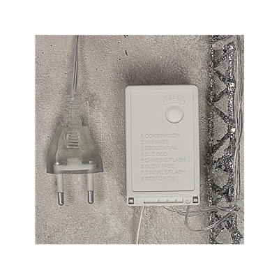 Светодиодная фигура «Олень с санями серебристый», олень: 50×85×18 см, сани: 70×43×22 см, металл, 220 В, свечение тёплое белое