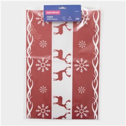Салфетки сервировочные на стол Доляна «Новый Год», 4 шт., 45×30 см, красные