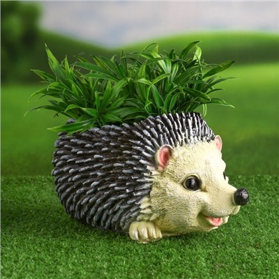 Декоративное кашпо для цветов «Ёжик», 25.5×16×13.5 см, полистоун