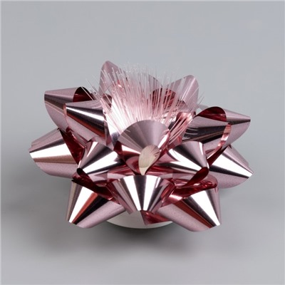 Светодиодная игрушка «Бант-звезда»10 см, от батареек LR44×3, свечение мульти, розовая