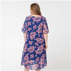 Платье, шифоновое, васильковый