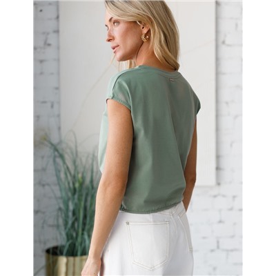 Топ из облегченного хлопкового полотна на завязках