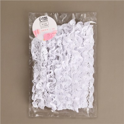 Тесьма вязаная, на резинке, 20 мм, 9±0.5 м, белая