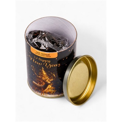 Чай подарочный новогодний в тубусе «Золотой олень», 50 г