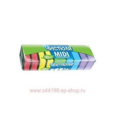 Чистюля Губка для посуды Миди 10 шт П0304