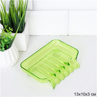 Мыльница со сливом / G3116 /уп 500/ зеленая