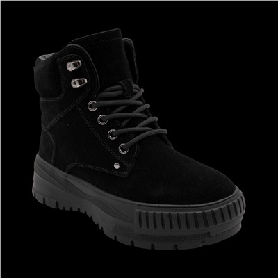 Ботинки из натуральной кожи на меху 88301-1 черные