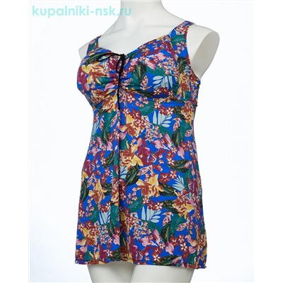 318001 цветы Купальник раздельный платье (56-64)