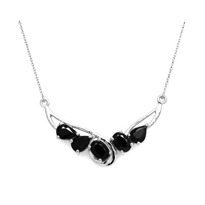 Колье из серебра сапфир корунд, Леди