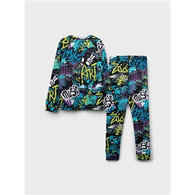 Термокомплект трикот. для мальчиков: фуфайка (футболка) с длин. рук, брюки