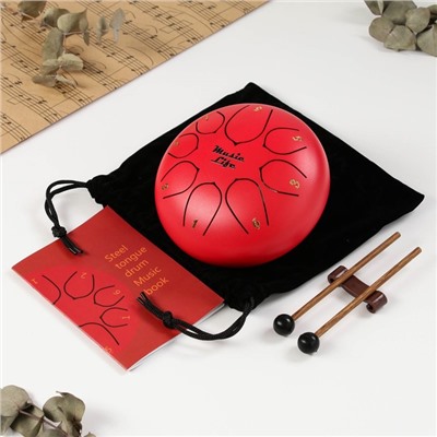 Глюкофон - музыкальный инструмент, красный, 8 лепестков, 15×9 см