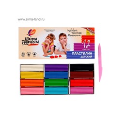 Пластилин 12 цветов 240 г "Школа творчества"