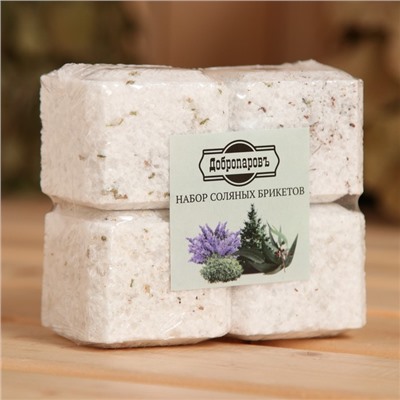 Соляной брикет набор 4 шт. "Можжевельник, эвкалипт, пихта, лаванда"