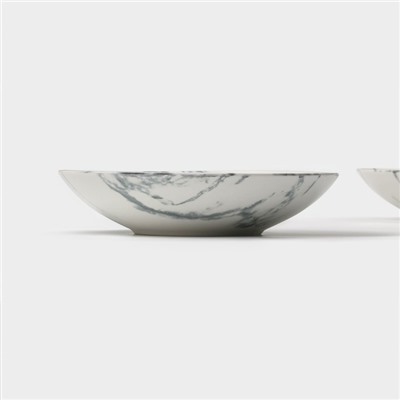Тарелки глубокие Magistro Real Marble, 800 мл, 21×4.7 см, набор 2 шт., фарфор, белые
