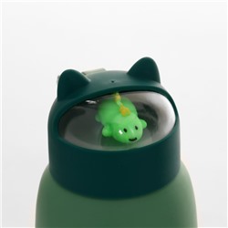 Бутылка для воды детская «Динозавр», 350 мл, стеклянная, зелёная