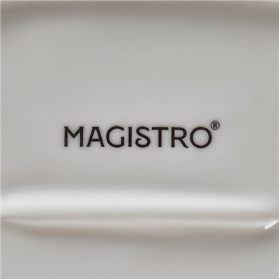 Блюдо овальное Magistro «Лакомка», 25×16×1.5 см, фарфор, цвет белый