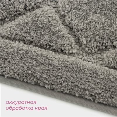 Коврик Доляна «Шамбор», 40×60 см, серый
