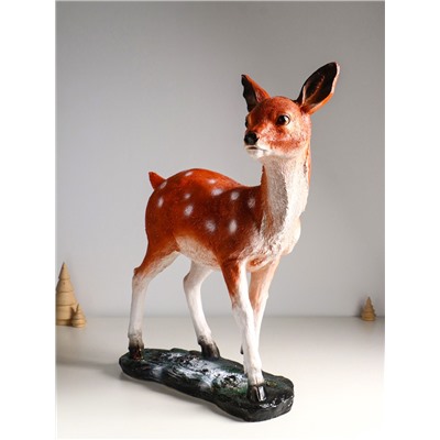 Фигура полистоун «Оленёнок», с глиттером, 53×40 см, коричневый