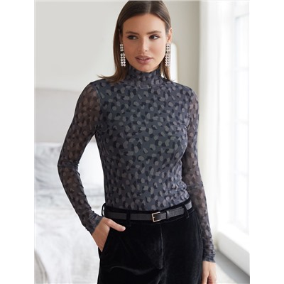 Водолазка с прозрачными рукавами