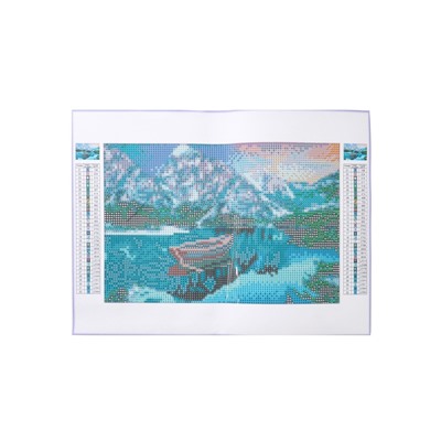 УЦЕНКА Алмазная вышивка с полным заполнением «Лодка в горах» 20×30 см