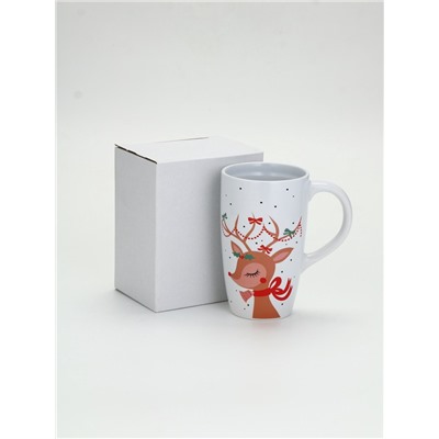 УЦЕНКА Кружка керамическая новогодняя «Оленёнок», 530 мл
