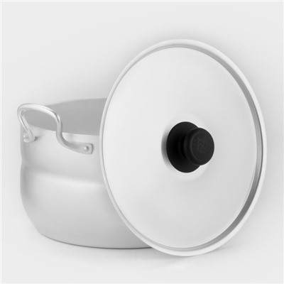 Кастрюля алюминиевая, 4.5 л, металлическая крышка