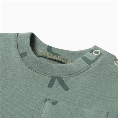 Футболка детская детская «Крошка Я» NY, рост 62-68 см, хаки