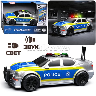 Машина "Полиция" 1:32 (свет, звук) в коробке