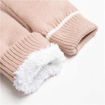 Варежки женские MINAKU однотонные, размер 6.5, бежевые