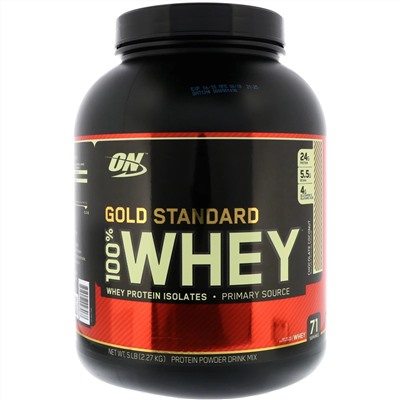 Optimum Nutrition, Золотой стандарт, 100% сыворотка, шоколад  кокос , 5 фунтов (2.27кг)
