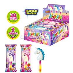 Карамель на неоновой палочке "Лучистик Единорог" 10гр*30шт