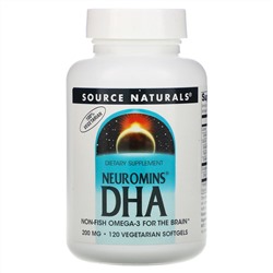 Source Naturals, Neuromins ДГК, 200 мг, 120 вегетарианских мягких таблеток