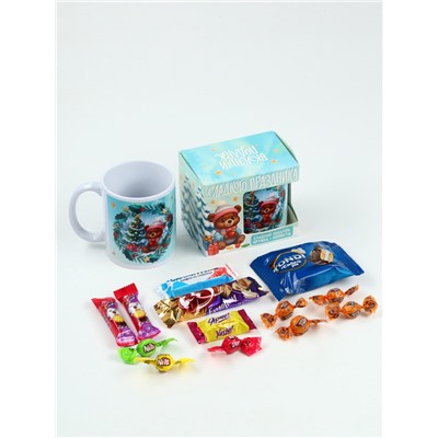 Детский сладкий новогодний подарок «Пусть сбудутся мечты»: кружка и конфеты, 150 г