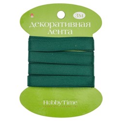 Лента декоративная АТЛАСНАЯ "ТЕМНО-ЗЕЛЕНАЯ" 3 м х 9 мм 2-614/19 Альт