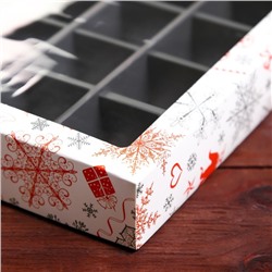 Коробка под 12 конфет новогодняя «Подарки», 19×15×3.5 см