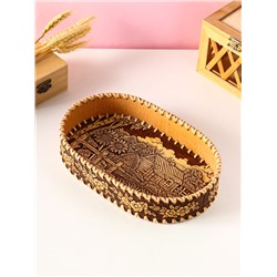 Сухарница овальная «Деревенька», 23.5×16×5×4.5 см, береста