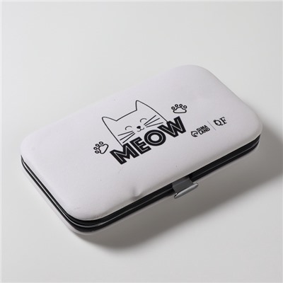 УЦЕНКА Набор маникюрный Meow, 7 предметов, белая