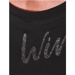 Нарядная футболка с блестящим принтом