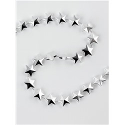 Бусы на нитях «Звёзды», 10 мм, 2 м, цвет серебряный