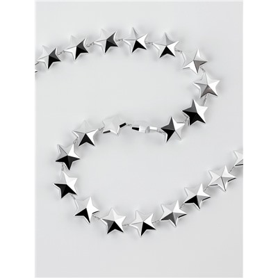 Бусы на нитях «Звёзды», 10 мм, 2 м, цвет серебряный