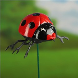 Штекер садовый «Божья коровка дайтон», 6×5 см, h=30 см, белый, Greengo